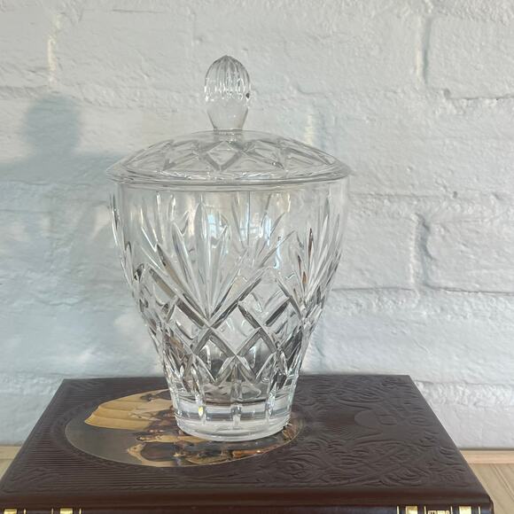 Vintage Crystal Candy Dish with Lid | Elegant Cut Glass Jar - Picture 2 of 5